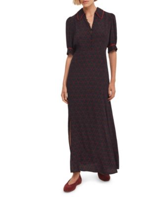 Women's Heart Print Midi Dress