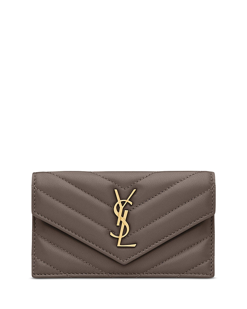 Saint Laurent Cassandre Matelasse Fragments Flap Card Case in Lambskin · OS