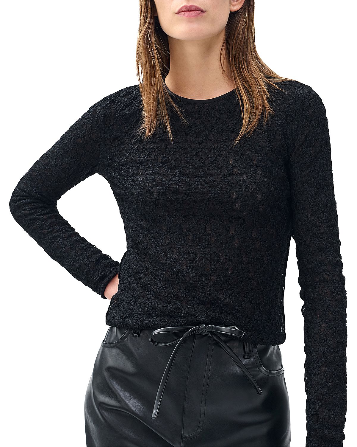rag & bone Ellie Lace Long Sleeve Tee