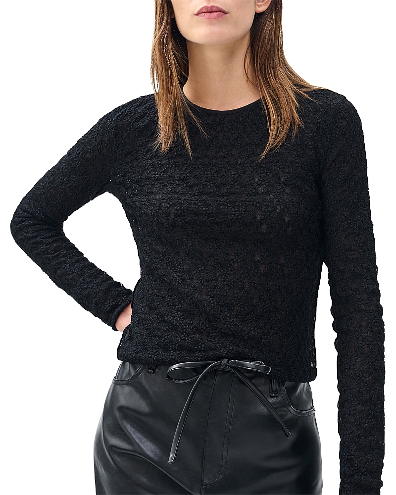 Rag & Bone Ellie Lace Long Sleeve Tee In Black