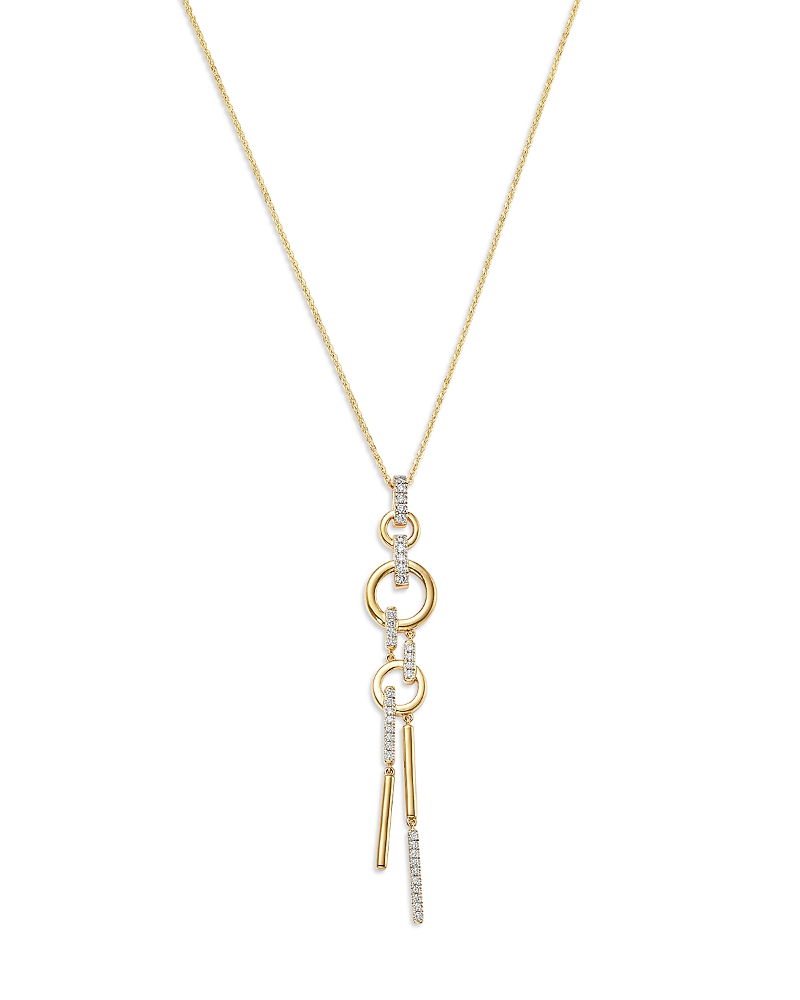 Bloomingdale's Fine Collection Diamond Linear Statement Pendant Necklace in 14K Yellow Gold, 0.35 tcw