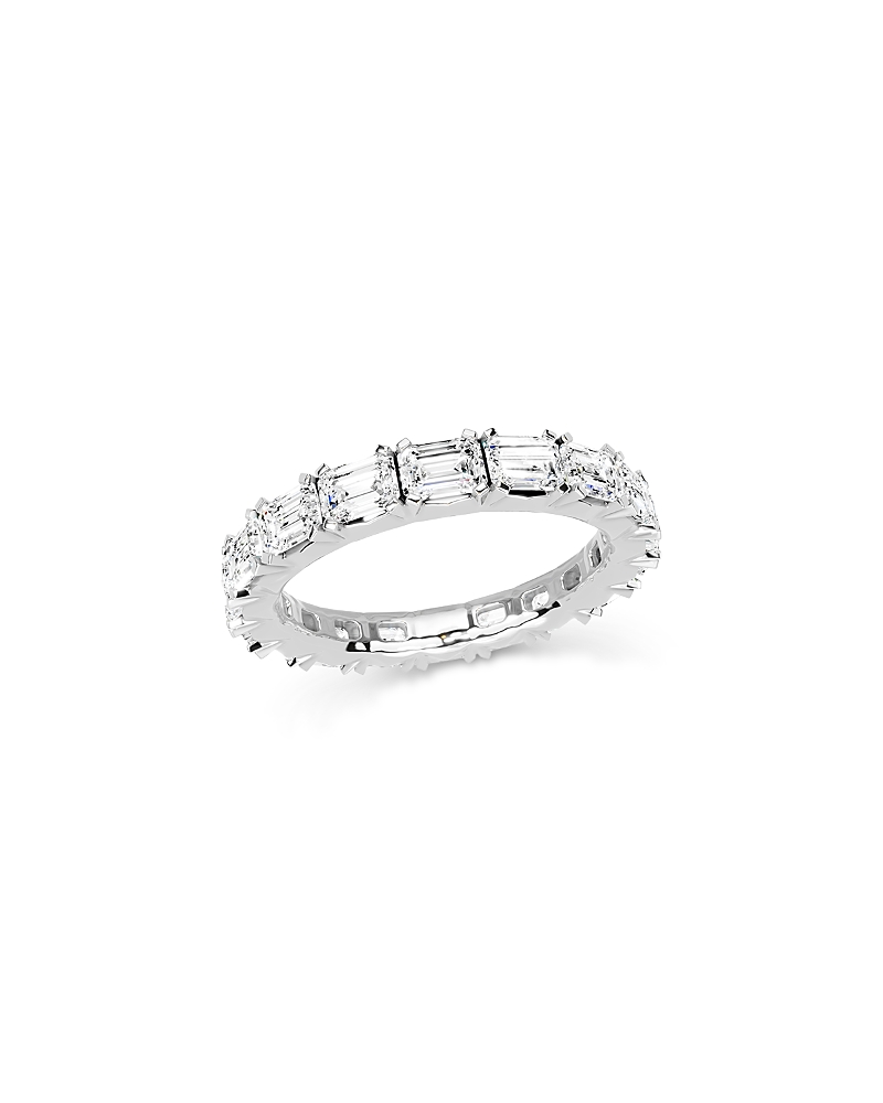 Bloomingdale's Fine Collection Diamond Emerald Cut Eternity Diamond Band in 14K White Gold, 3.0 tcw