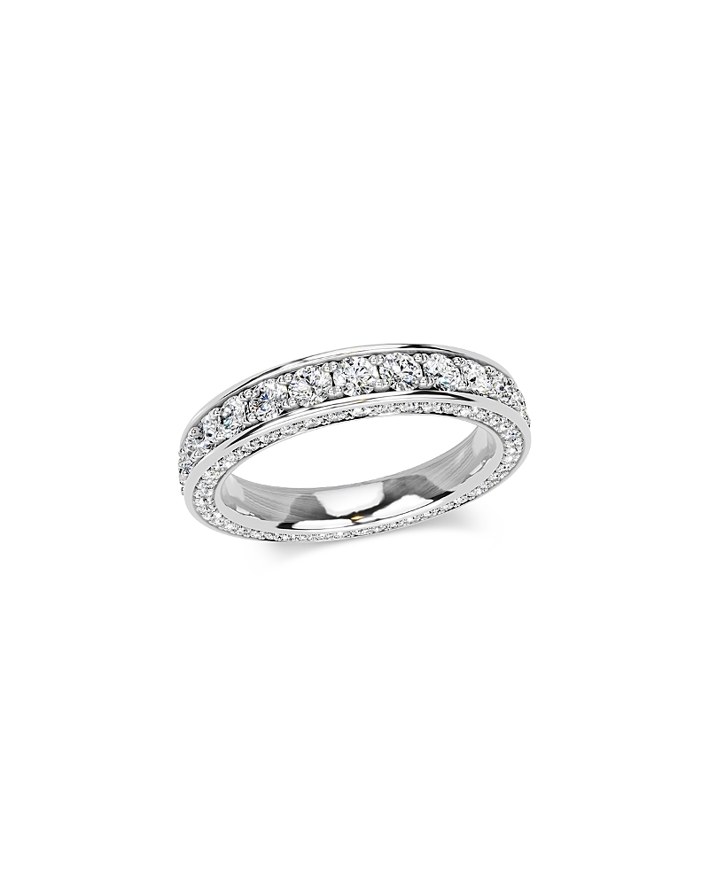 Bloomingdale's Fine Collection Diamond Three Side Eternity Band in 14K White Gold, 2.0 tcw