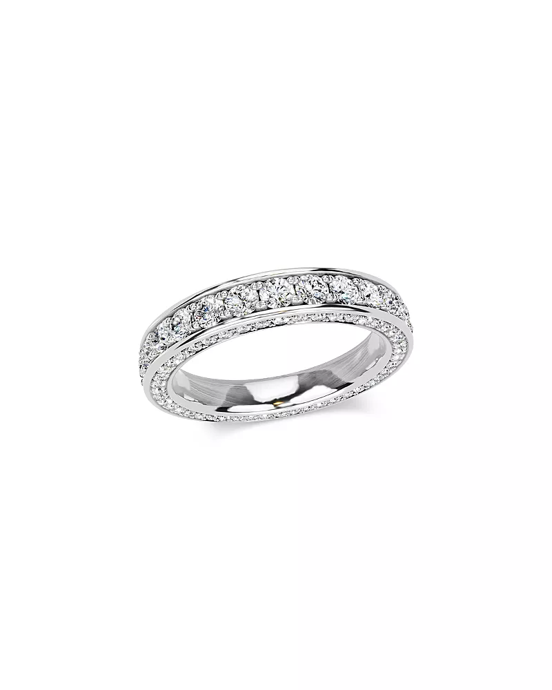 Bloomingdale's Fine Collection Diamond Three Side Eternity Band in 14K White Gold, 2.0 tcw