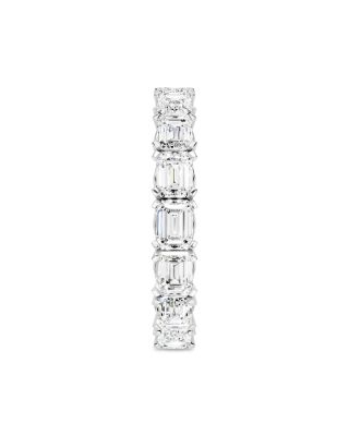 Diamond Emerald Cut Eternity Diamond Band in 14K White Gold, 3.0 tcw