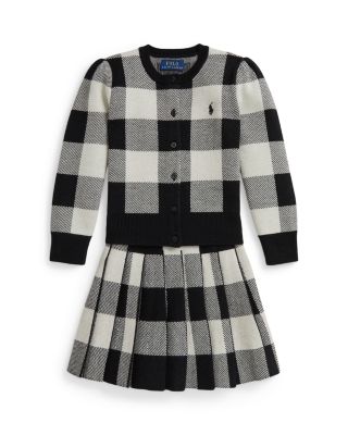 Girls&#39; Buffalo Check Wool Cardigan &amp; Skirt Set - Little Kid