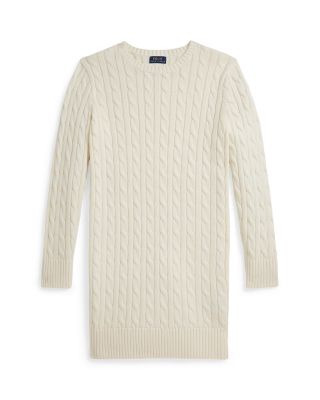 Girls' Cable Knit Cotton Sweater Dress - Big Kid