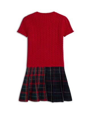 Girls' Plaid Skirt Cotton Sweater Dress - Little Kid