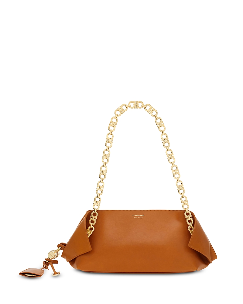 Ferragamo Small Folded Chain-strap Shoulder Bag In Yellow