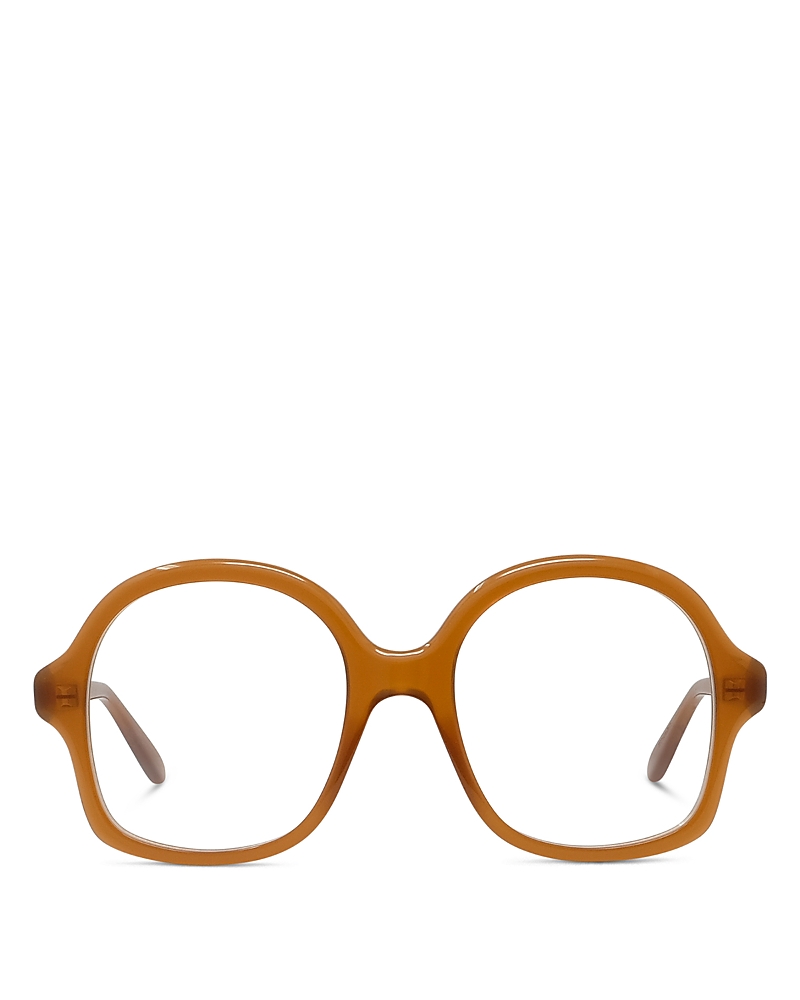 Loewe Slim Geometric Eyeglasses, 52mm In Brown