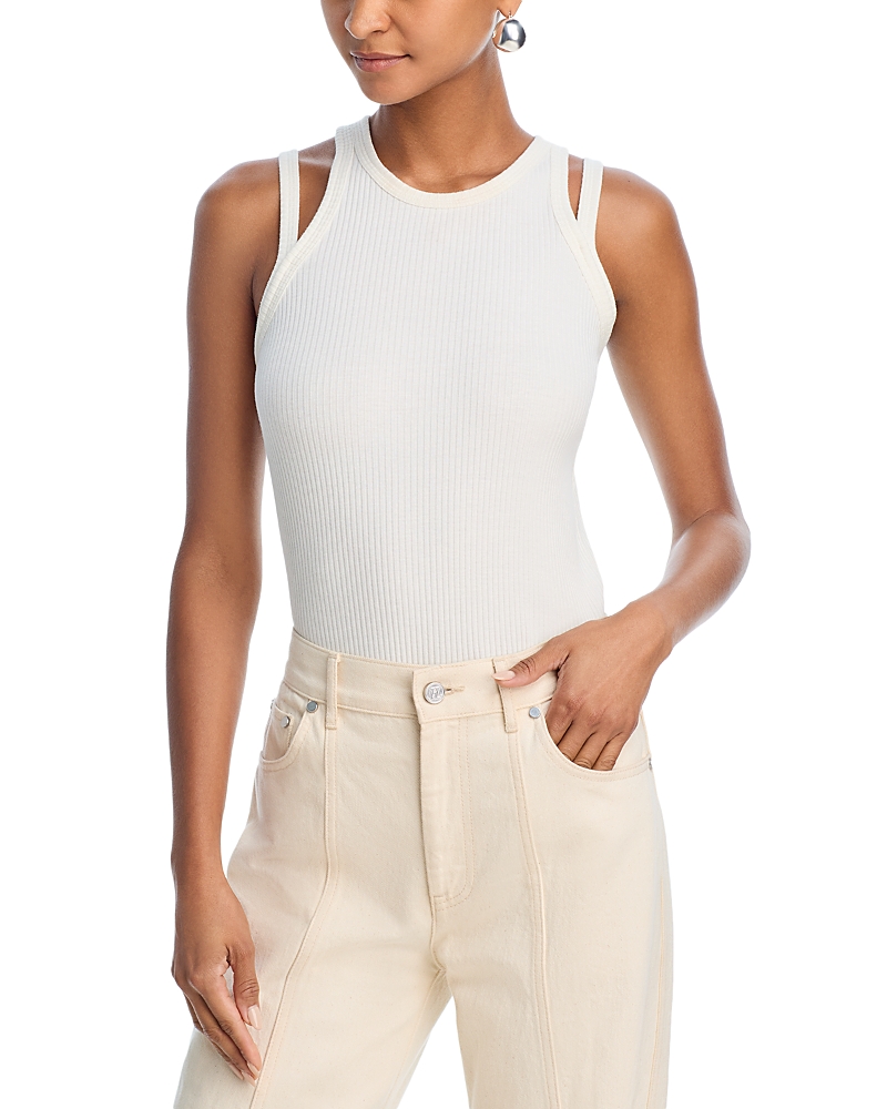 Helmut Lang Double Strap Racerback Tank In White