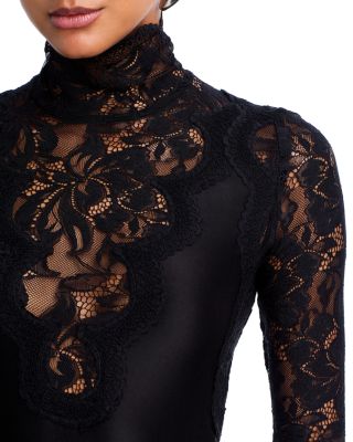 Floral Lace Mock Neck Maxi Dress