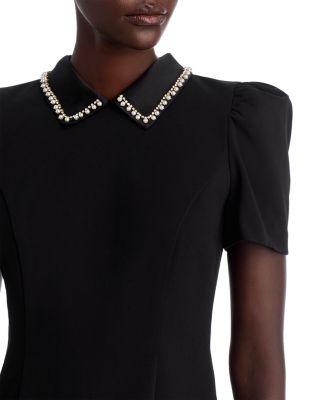 Satin Collar Mini Dress