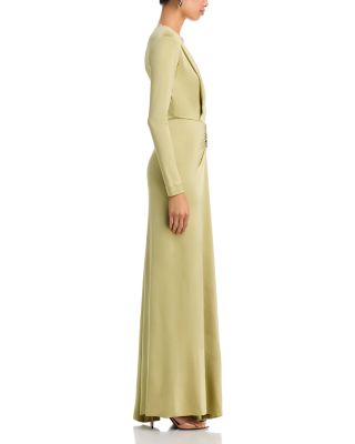 Long Sleeve V Neck Gown