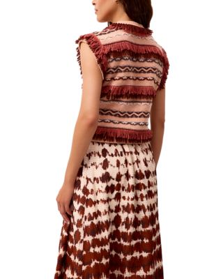 Desmond Fringe Trim Sleeveless Sweater
