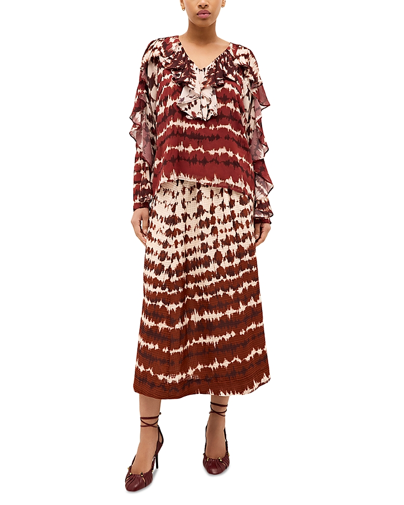 Marie Oliver Trudy Ruffled Top In Multi