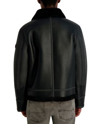 Sherpa Fleece Lined Faux Leather Jacket