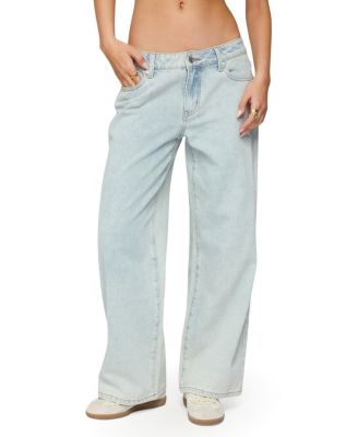 Petite Bow Pocket Relaxed Light Rinse Wash Jeans