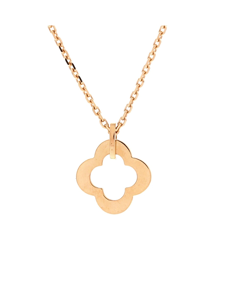 Pre-owned Pre-owned Van Cleef & Arpels Van Cleef & Arpels Byzantine Alhambra Pendant Necklace 18k Rose Gold, 16.5 - 14.75" In Pink