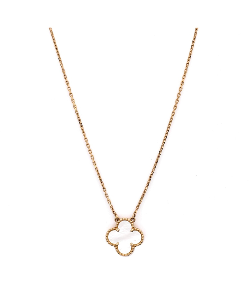 Pre-owned Pre-owned Van Cleef & Arpels Van Cleef & Arpels Vintage Alhambra Pendant Necklace 18k Gold And Mother Of Pearl, 16.5 -