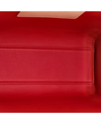  Medium Fringe Logo Convertible Tote Raffia with Leather