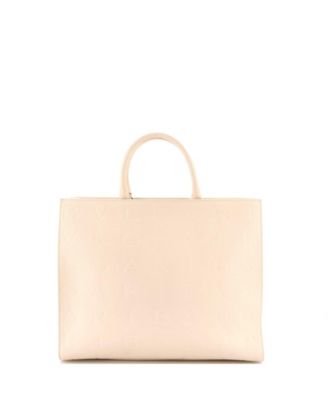  Medium Logo Convertible Tote Embroidered Leather
