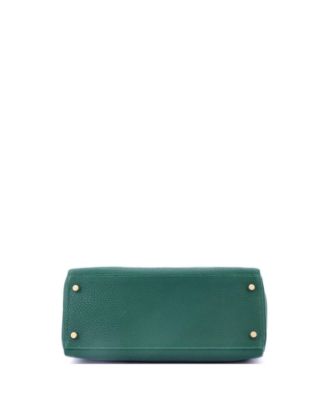  Kelly 28 Handbag Green Clemence with Gold Hardware