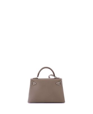  Kelly 20 Handbag Grey Epsom with Palladium Hardware