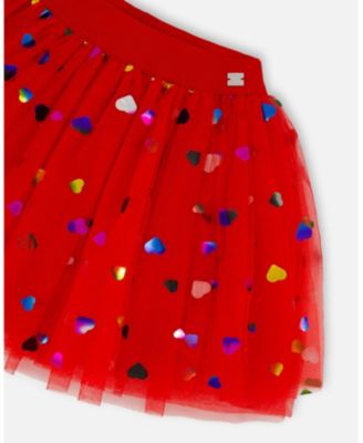Girls' Tulle Skirt with Iridescent Heart Confettis - Little Kid