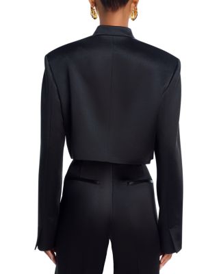Cropped Satin Blazer