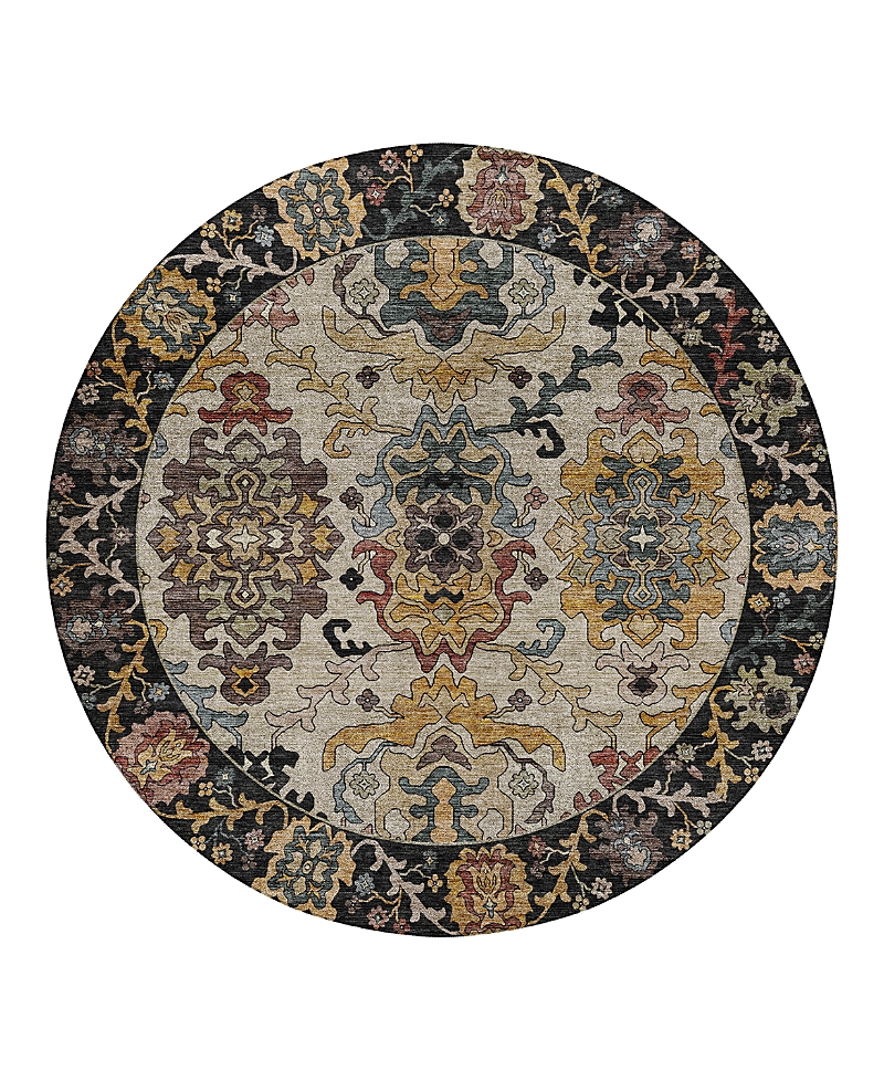 Dalyn Rug Company Silk Road Sr5 Round Area Rug, 8'0x8'0 In Black