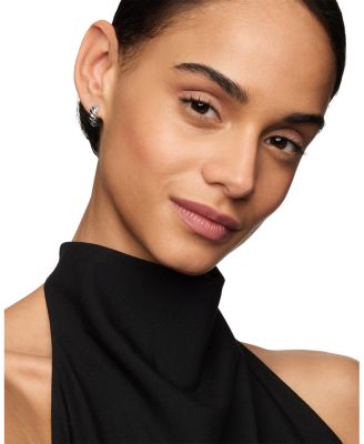 Sculpted Cable Hoop Earrings in Sterling Silver, 14.4mm