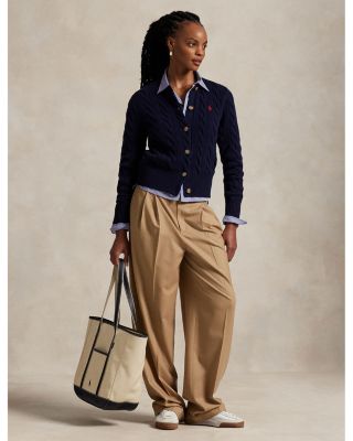 Cable Knit Wool Cashmere Cardigan