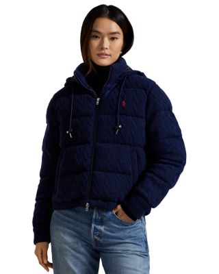 Cable Knit Wool Cashmere Quilted Jacket
