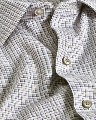 Cotton Cashmere Micro Check Sport Shirt
