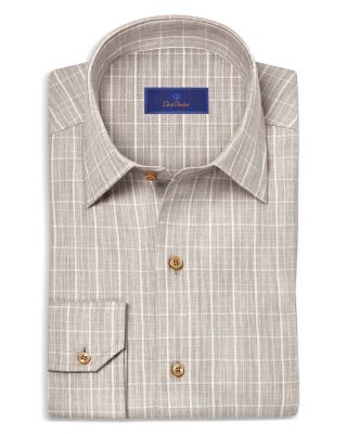  Cotton Cashmere Herringbone Check Sport Shirt