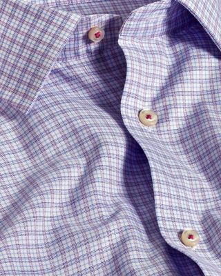 Trim Fit Printed Twill Dress Shirt