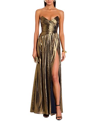 green emerald velvet dress Manhattan Slip Formal Dress Gold