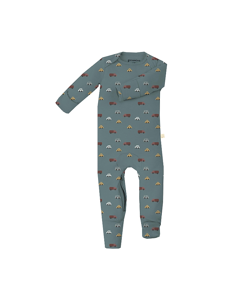 Gunamuna Unisex Romper Footie Convertible Pajama - Baby In Blue