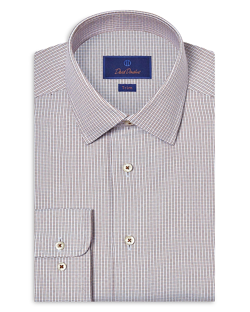 David Donahue Slim Fit Printed Dress Shirt