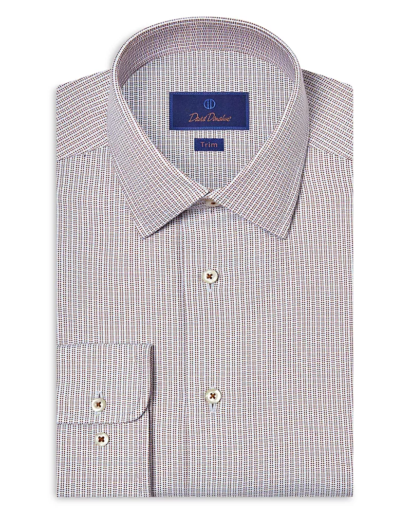 David Donahue Slim Fit Printed Dress Shirt