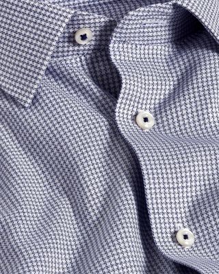 Slim Fit Printed Stretch Twill Dress Shirt