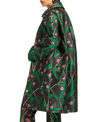 La Doublej Boxy Coat Bamboo Jacquard Black