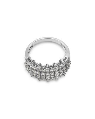 Diamond Multirow Statement Band in 14K White Gold 1.0 tcw