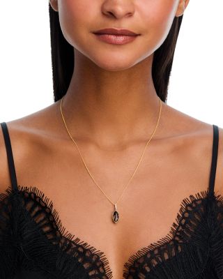 Smoky Quartz & Multicolor Diamond Pendant Necklace in 14K Yellow Gold, 20"