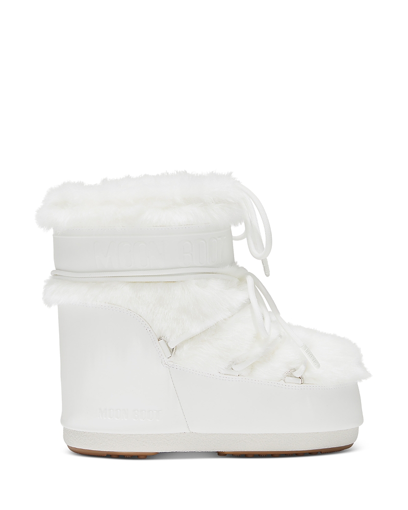 Moon Boot Unisex Mb Icon Low Faux Fur Boots In White
