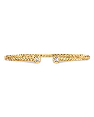 Petite Modern Renaissance&reg; Cablespira&reg; Bracelet in 18K Yellow Gold with Diamonds, 2.6mm