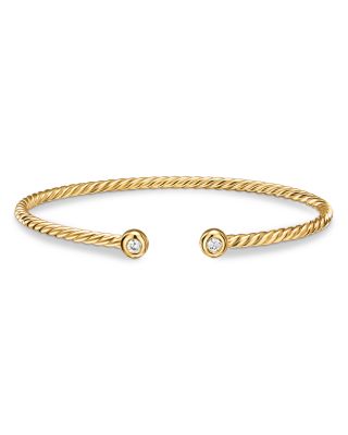 Petite Modern Renaissance&reg; Cablespira&reg; Bracelet in 18K Yellow Gold with Diamonds, 2.6mm