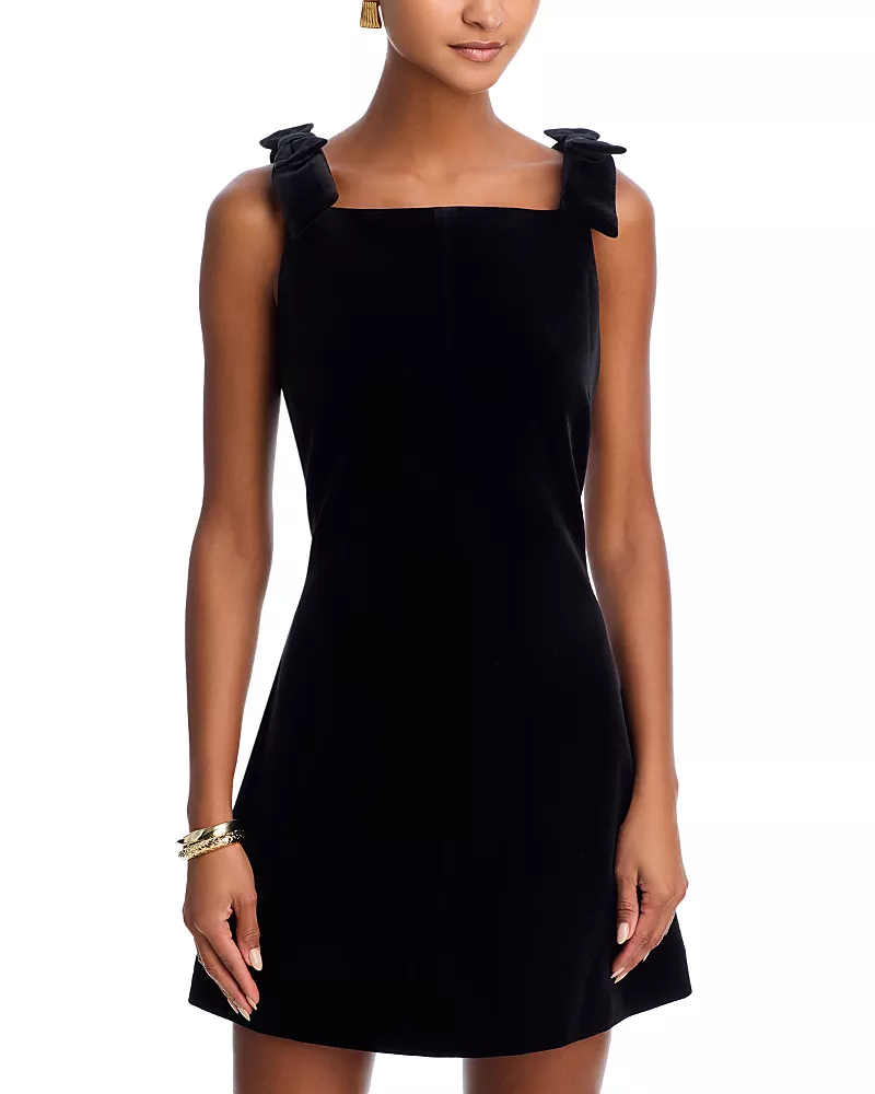 Aqua Velvet Mini Dress - Exclusive