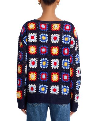 Rainbow Crochet Patchwork Sweater